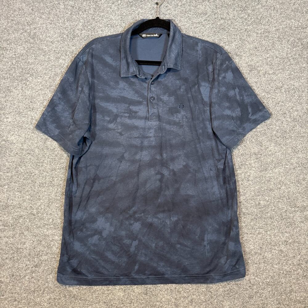 Travis Mathew Shirt‎ Mens Large Blue Camouflage Performance Stretch Golf Polo
